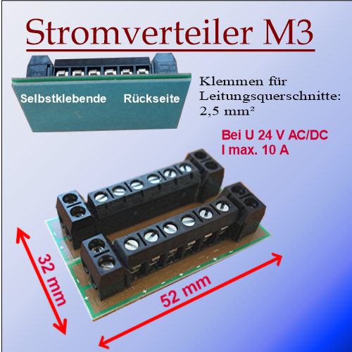 5 Stück Stromverteiler M3