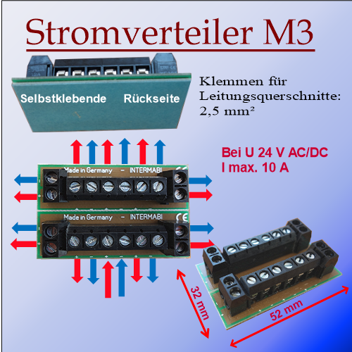 10 Stück Stromverteiler M3