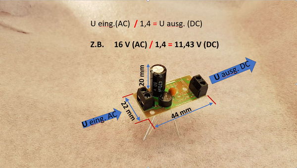 1 x Bauteile-SET für Brückengleichrichtermodul 2A