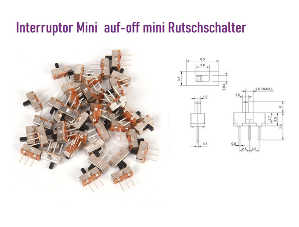 20 x Mini Rutsche Schalter SS12D00G5
