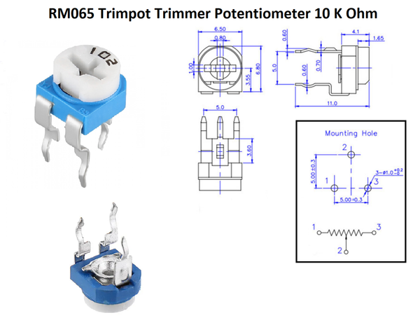 10 x 10K Ohm 103 RM065 Potentiometer